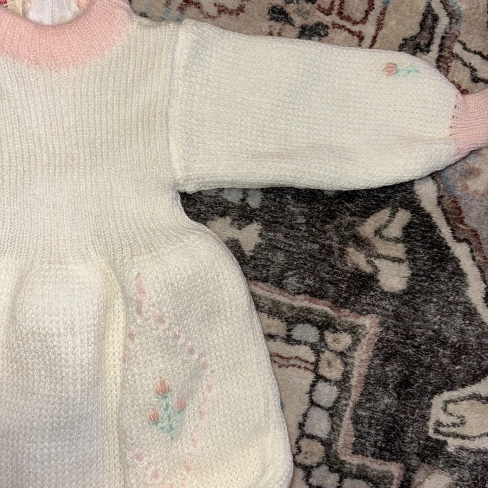 Vintage‎ L. Magnin Knit One Piece Romper Tulip Sweater 6 Month